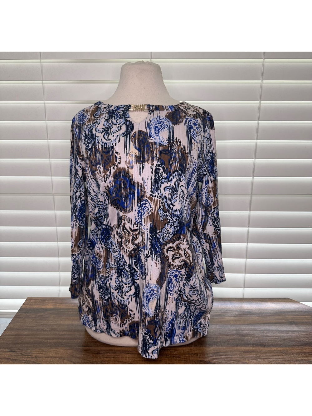 Rafaella Women's Medium Patterned Long Sleeve Blouse